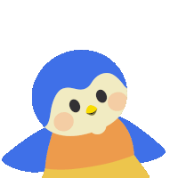 a blue penguin with the words hurray written on it