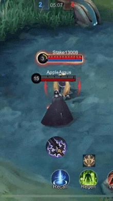 a screenshot of a video game with a person named appleagus
