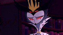 a cartoon character with a crown on their head