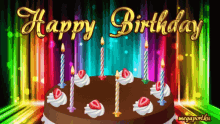 Happy Birthday Birthday Cake GIF - Happy Birthday Birthday Cake Fireworks GIFs