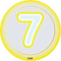 a yellow circle with the number 7 in the center