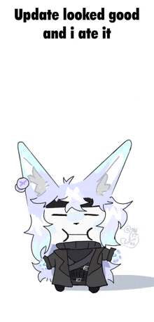 a drawing of a furry character with the words update looked good and i ate it