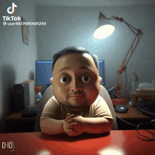a cartoon of a man sitting at a desk with a tiktok watermark