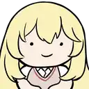 a cartoon drawing of a girl with long blonde hair and a pink vest .