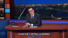 When My Food Goes Missing GIF - Someones Getting Murdered Murder Stephen Colbert GIFs