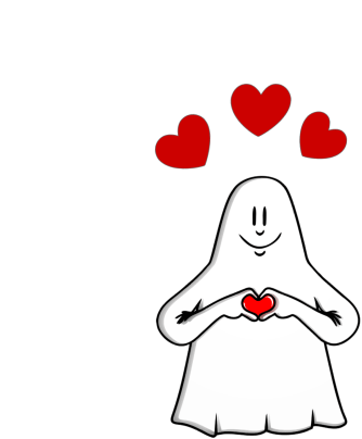 Heart Love Ghost Sticker - Heart Love Ghost In Love Stickers