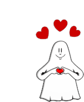 Heart Love Ghost Sticker - Heart Love Ghost In Love Stickers