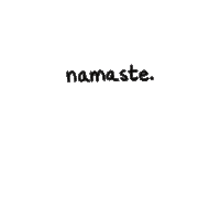 a cartoon mouse says namaste with a heart on its nose