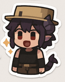 a sticker of a person wearing a hat
