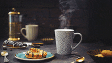 чашка кофе пироженое -- GIF
