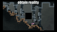 a screenshot of a video game with the words " obtain reality " above it