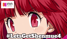 an advertisement for ninn games shows a red haired anime girl