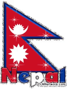 nepal flag glittery