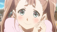 a close up of a girl 's face with hearts on her eyes