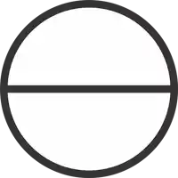 a black circle with a line in the middle of it