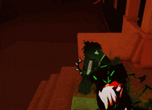 a screenshot of a video game shows a girl in a green outfit
