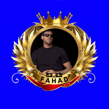 a picture of a man in a gold frame with the name fahad7