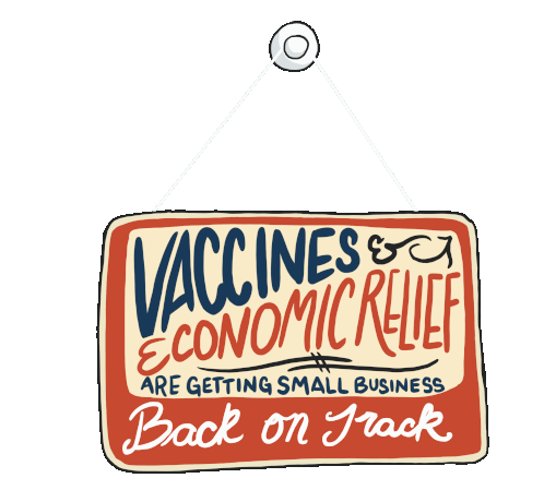Vaccines And Economic Relief Are Getting Small Business Back On Track Signs Sticker - Vaccines And Economic Relief Are Getting Small Business Back On Track Back On Track Signs Stickers
