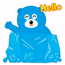 bear blue fun cute hello