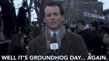 Its Groundhog Day Again Reporting GIF - Its Groundhog Day Again Reporting News GIFs