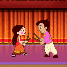 Dandiya Dance Chutki GIF - Dandiya Dance Chutki Chhota Bheem GIFs