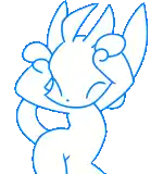 a cartoon drawing of a rabbit with its mouth open