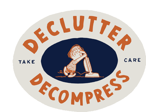 Declutter Decompress Sticker - Declutter Decompress Linus Van Pelt Stickers