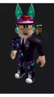 a roblox character with a red hat and sunglasses