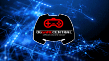 a logo for oggamecentral official discord server is displayed on a blue background