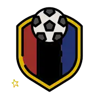 a soccer ball is on top of a shield with a yellow star