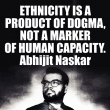 a poster that says ethnicity is a product of dogma