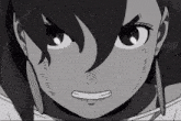 a black and white drawing of a girl 's face with the number 6 on her forehead