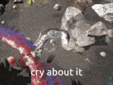 a screenshot of a video game with the words cry about it on the bottom