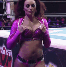 maria kanellis pink attire boobs sexy ringside