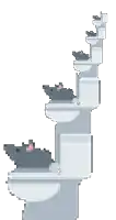 a bunch of mice are sitting on top of each other on a toilet .