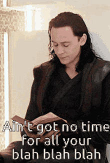 Loki Reading GIF - Loki Reading Aint Nobody Got Time GIFs