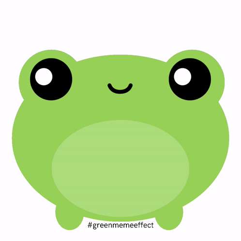 kawaii & happy green frog smiling Sticker