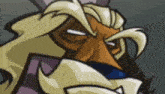a close up of a cartoon character 's face with a hat on
