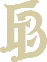 a gold letter b is against a white backdrop