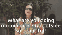 Tommy Wiseau What Are You Doing On Computer GIF - Tommy Wiseau What Are You Doing On Computer Go Outside GIFs
