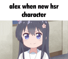 alex when new hsr character is shown with a girl in the background