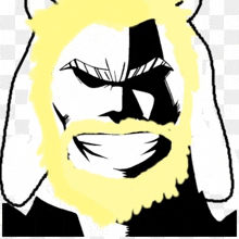 a black and white drawing of a man with a beard and a hat .