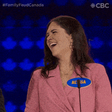Laughing Alyssa GIF - Laughing Alyssa Family Feud Canada GIFs