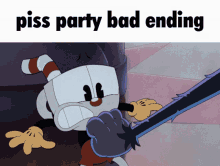 piss party cuphead cuphead show bad ending