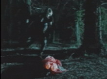 a blurry picture of a person walking in the dark