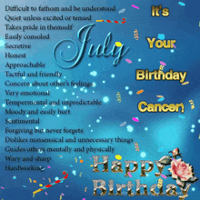 cancer happy birthday july
