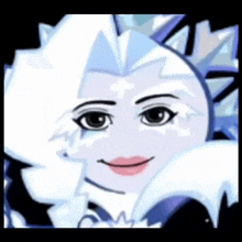 a close up of a cartoon character 's face with a smile on it 's face .
