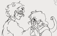 a black and white drawing of two people with the words ni modo whatever on the bottom right