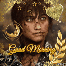 a picture of a woman says good morning
