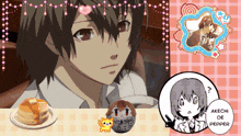 a picture of a boy and a picture of a girl with the words " akechi de pepper " on the bottom right